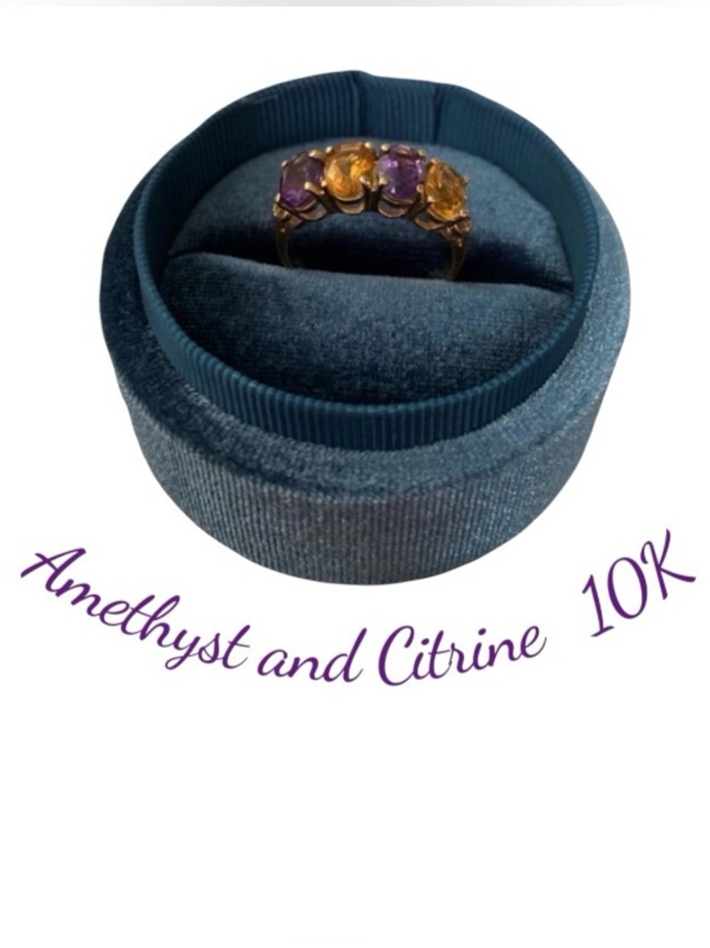 Beautiful Vintage 10K Ring. Genuine amethyst and citrine set in 10K gold.💜
